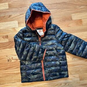 Boys Jumping Beans Camouflage Hooded Puffer Jacket Sz 5T EUC